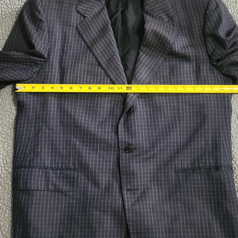 Luciano Barbera Made In Italy Silk And Wool Blazer Size 56/6/r Dark Blue…